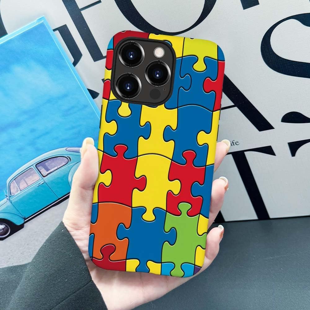 SEized Case Compatible with for iPhone 13 Pro,Color Puzzle Autism Phone Case for Girl Women Boy Men,Durable Protection Case for iPhone 13 Pro