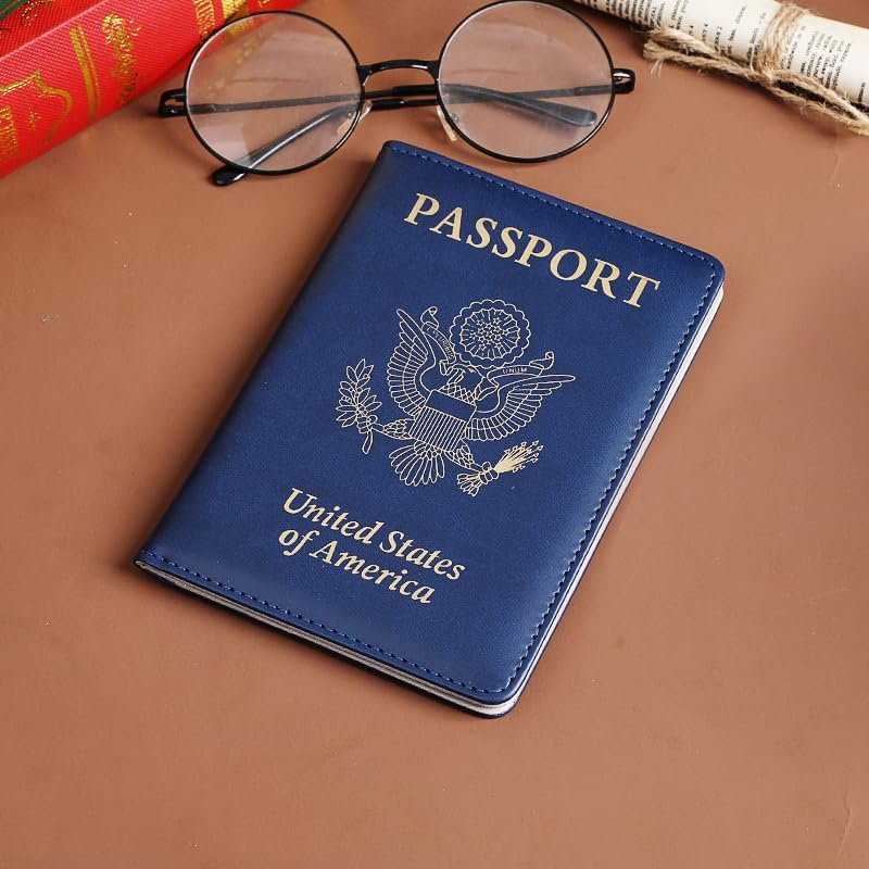 Passport Holder Cover Case Travel Wallet Cover Passport Leather Card Case RFID Blocking Document Organizer Travel Accessories for Women Men