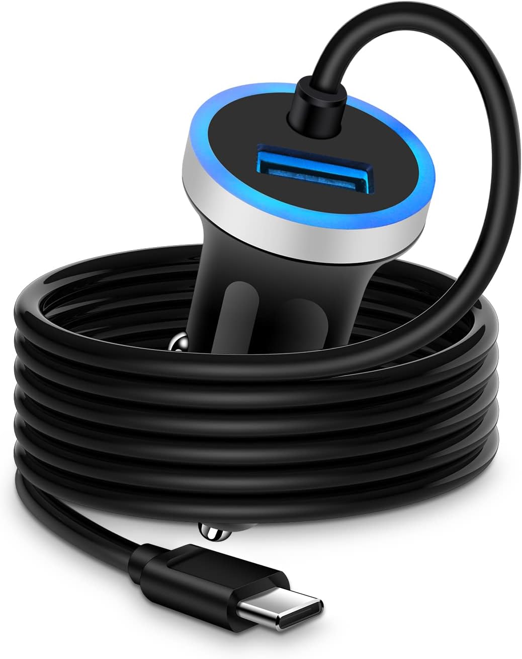 Cell Phone Car Charger for Samsung Galaxy A17 A16 A25 A15 5G A13 A14 A24 A03s S25 S24 S23 Ultra iPhone 17 16e 16 15, USB C Cigarette Lighter Adapter Usbc Cord Fast Charging Typec Cargador Cable Auto