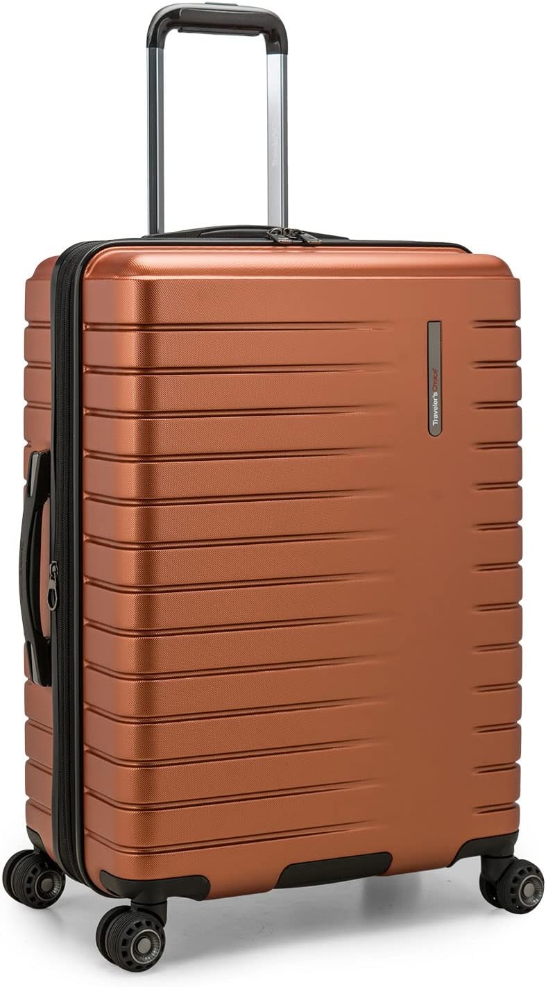 Traveler's Choice Archer Polycarbonate Hardside Luggage with Spinner Wheels, Tie Down Straps