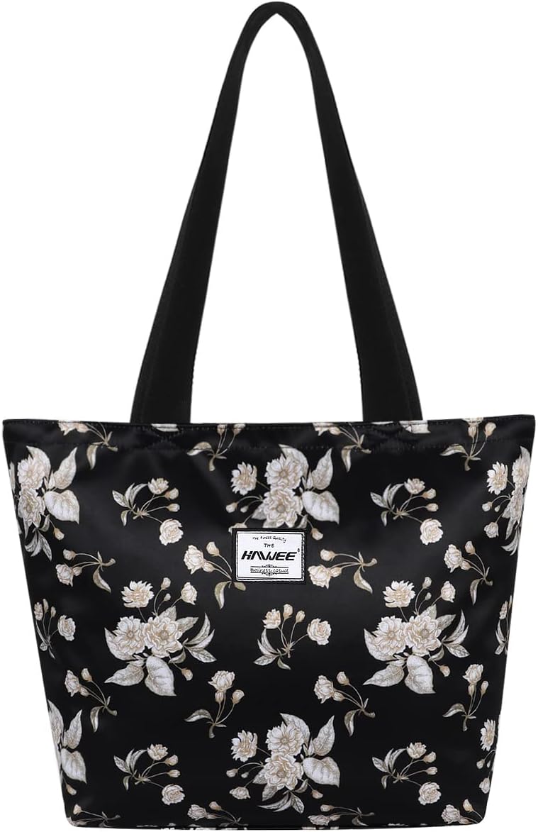 Tote Bag with Zipper for Women Inside Mesh Pocket Heavy Duty Casual Anti-water Cloth Travel Shoulder Handbag