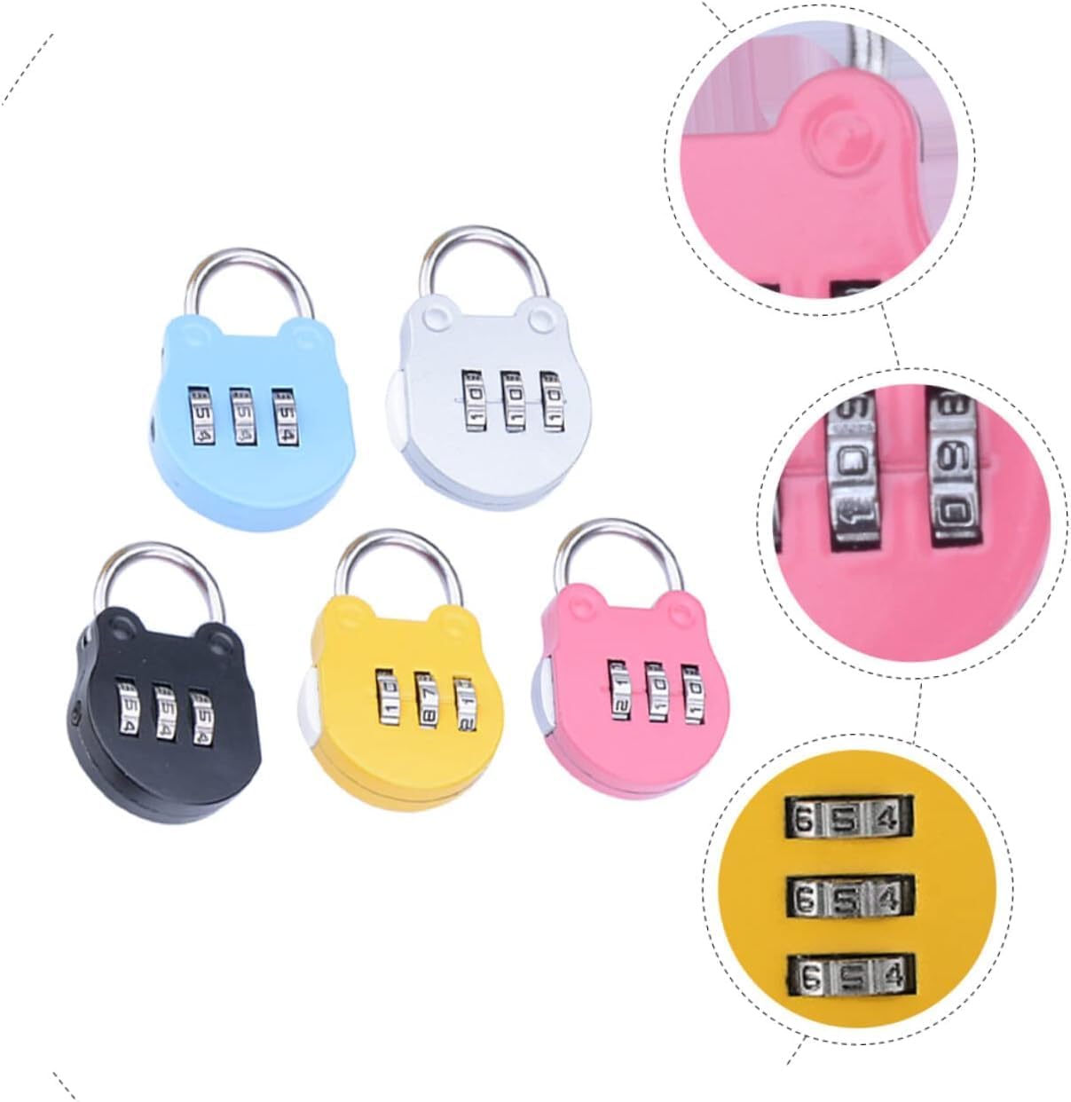 Zinc Alloy 3-Digit Combination Padlock - Resettable Code Lock for Travel,Backpack,Gym, School Lockers, Luggage, Small Portable Number Lock, Security Password Lock for Suitcase and Bags - Blue