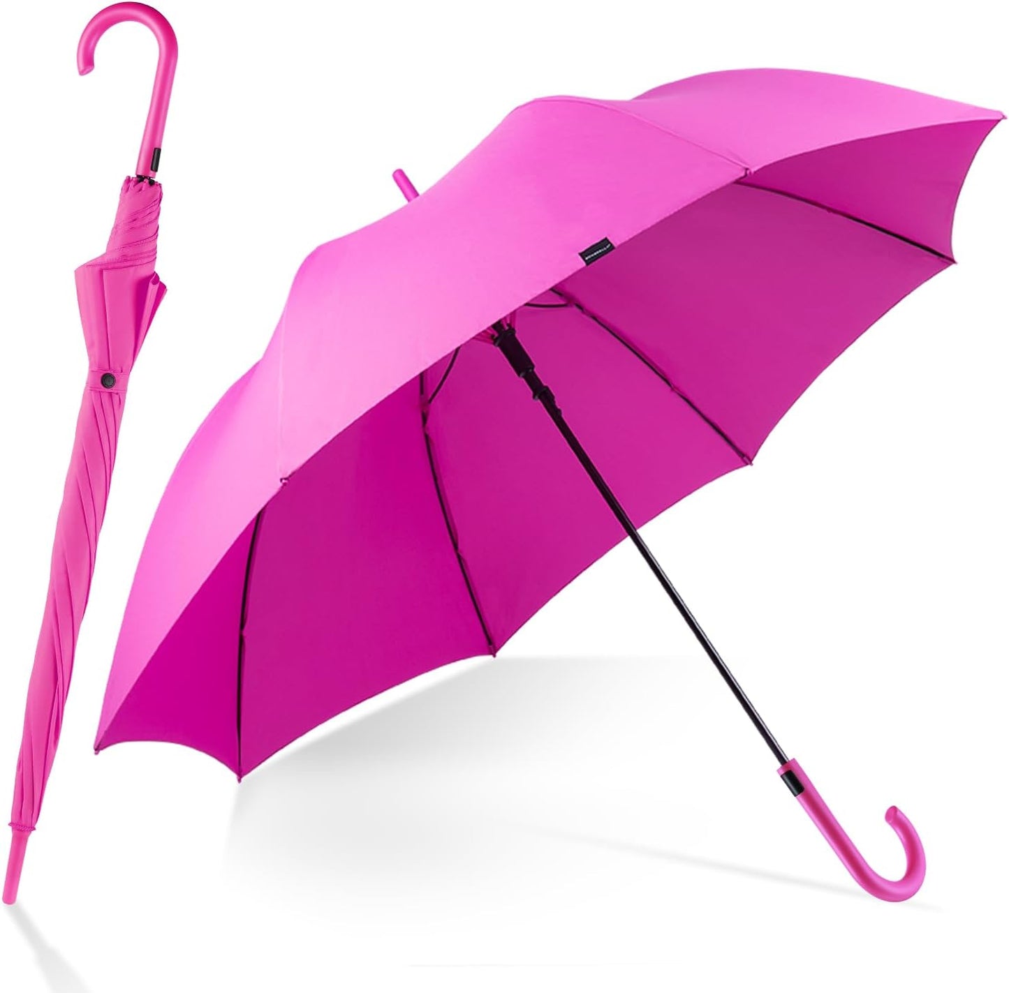 RUMBRELLA UV Stick Umbrella Auto Open UPF 50+ with J Hook Handle 51IN