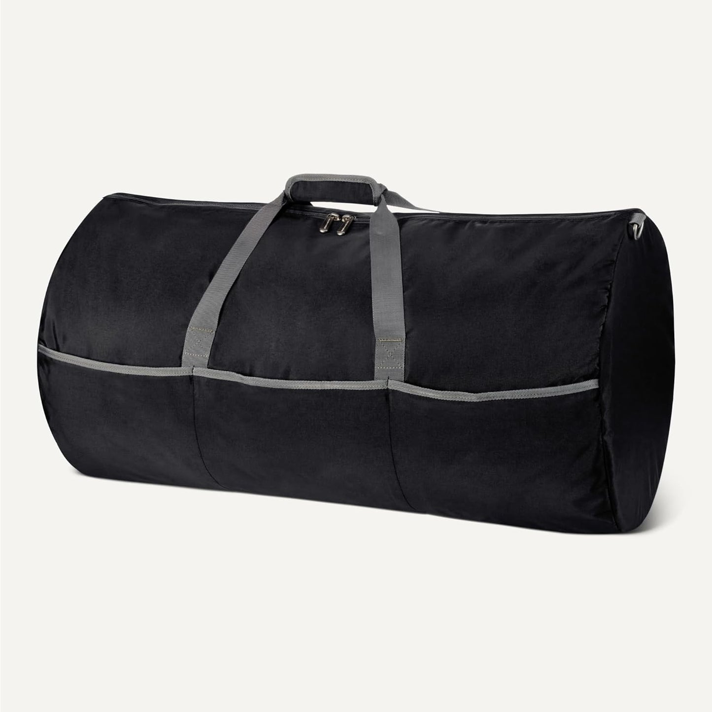 Amazon Essentials 32.4" Extra Large Foldable Nylon Duffel Bag for Travel/Storage with Zippered Pockets, 9254 Cubic Inch (150L), 50-LBS Capacity, Black (Previously Amazon Basics)