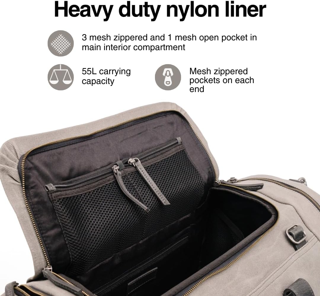 55L Nomad Canvas Duffel (Gray)