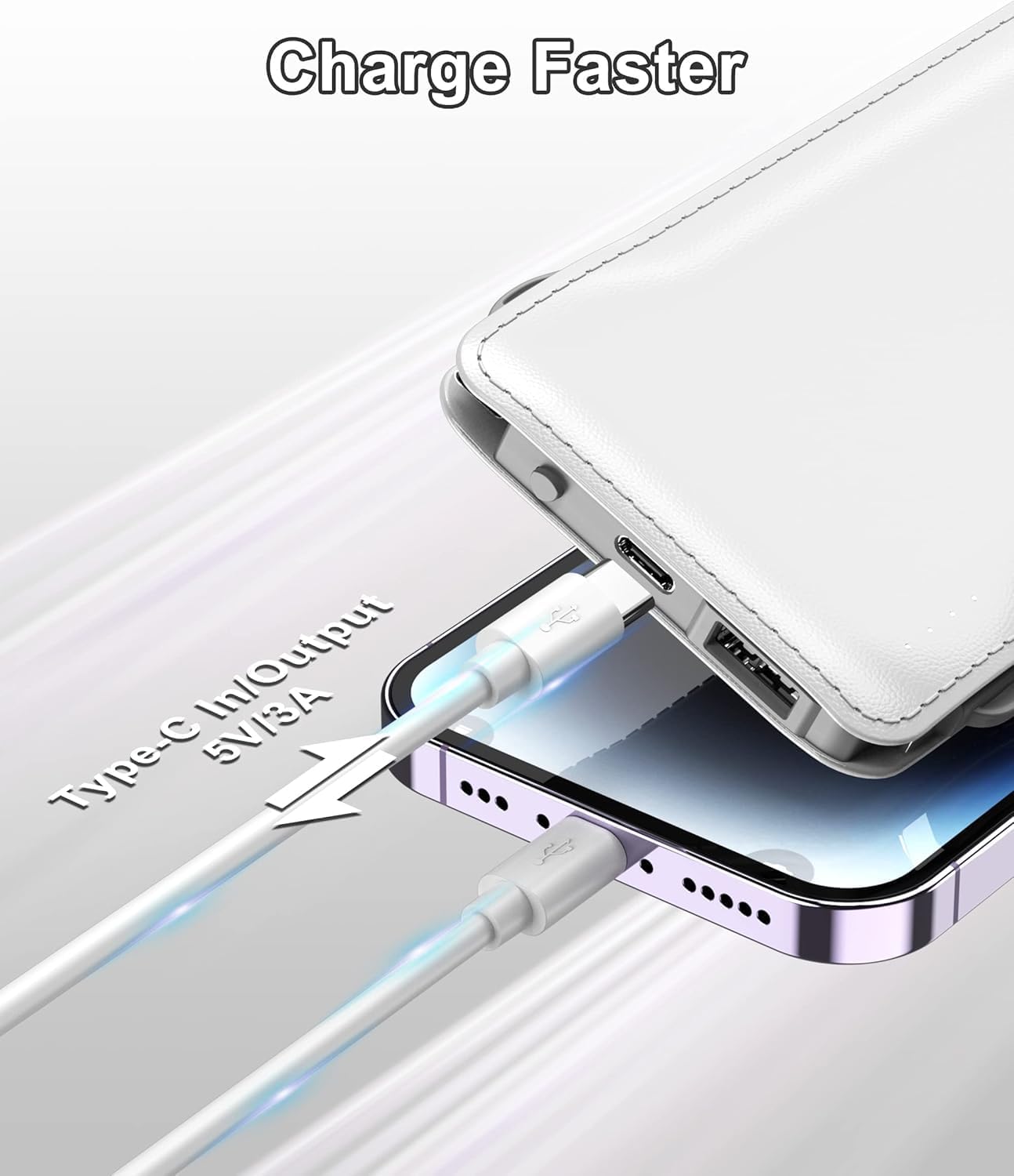 TG90° 2 Pack 10000mAh Slim Portable Charger with Built in Cables,Power Bank Travel Charger Cell Phone External Battery Pack,4 Output External Battery Pack Compatible with iPhone Android Phone