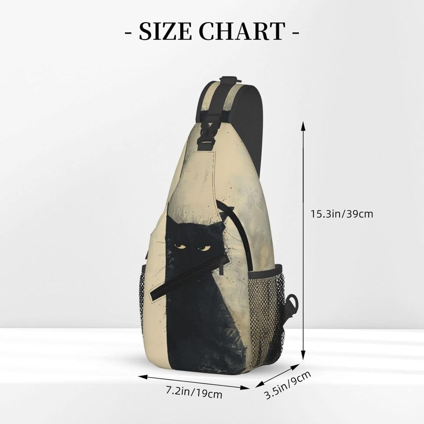 SUPLUCHOM Sling Bag Cat Vintage Hiking Daypack Crossbody Shoulder Backpack Travel Chest Pack for