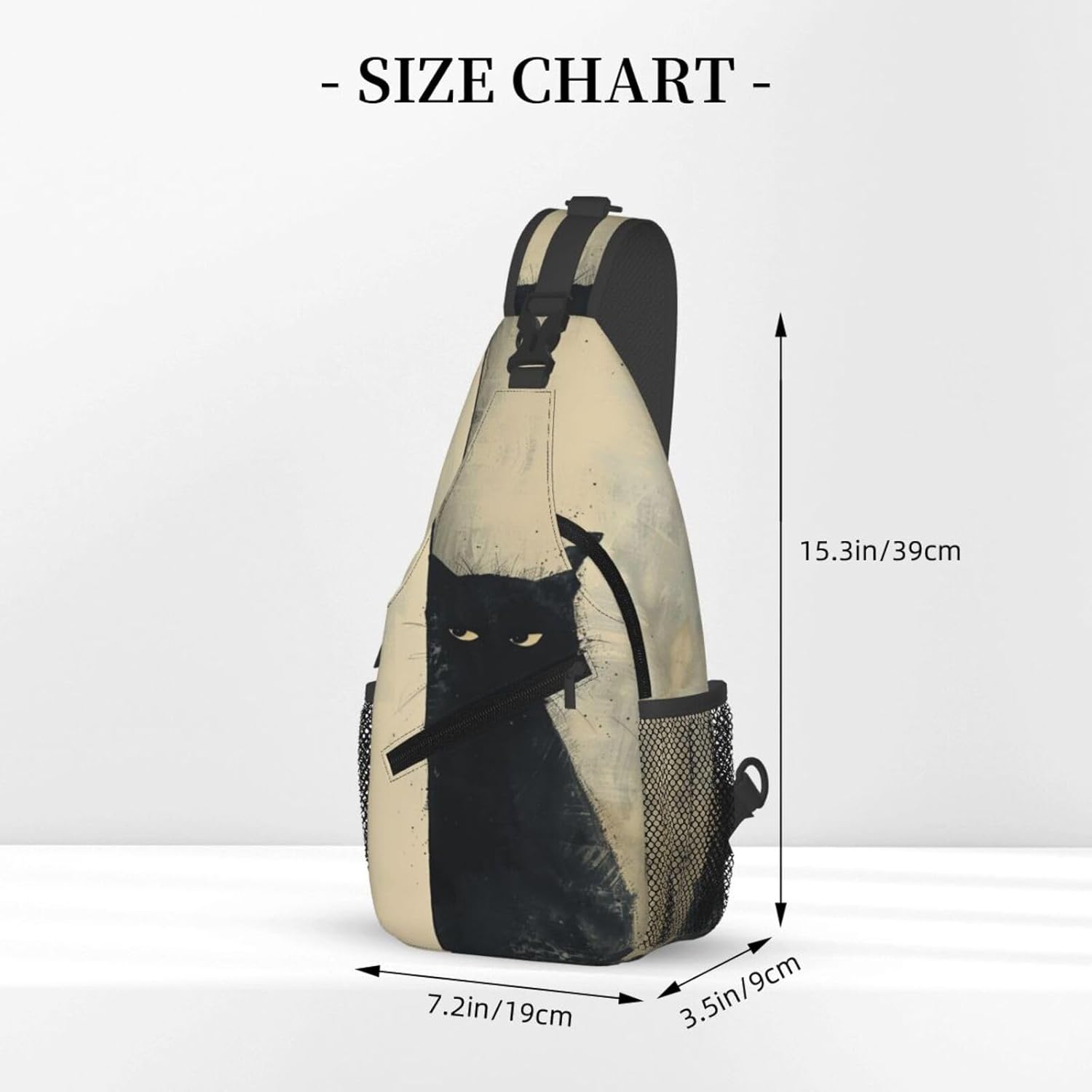 SUPLUCHOM Sling Bag Cat Vintage Hiking Daypack Crossbody Shoulder Backpack Travel Chest Pack for