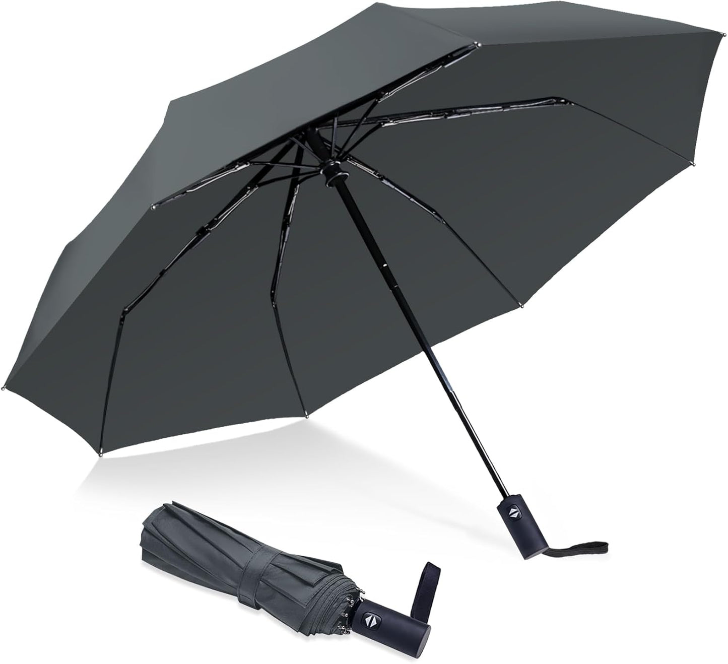 Travel Essentials Umbrella Windproof Compact Collapsible Light, Automatic, Strong and Portable, Wind Resistant Folding Small Umbrella for Rain