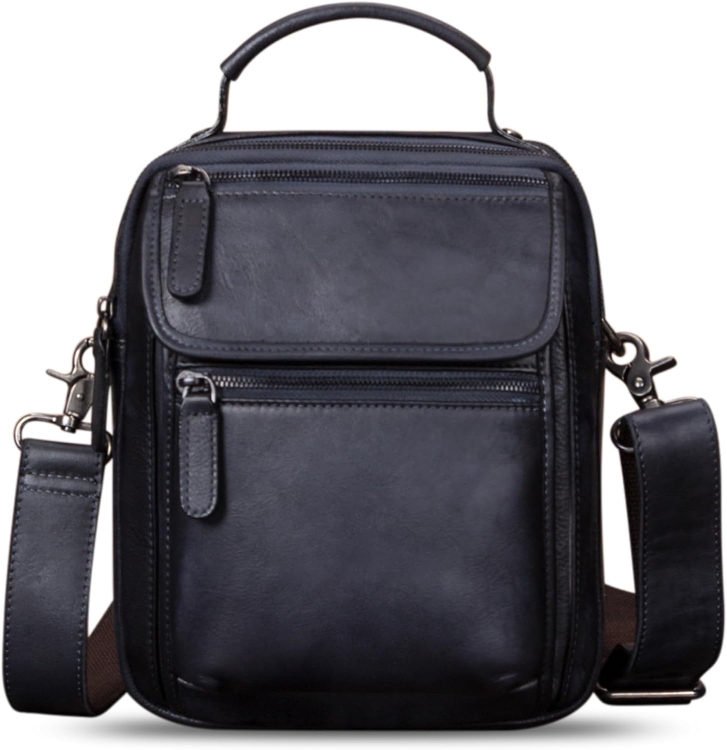 IVTG Genuine Leather Messenger Bag for Men Sling Purse Crossbody Shoulder Bags Satchel for Work