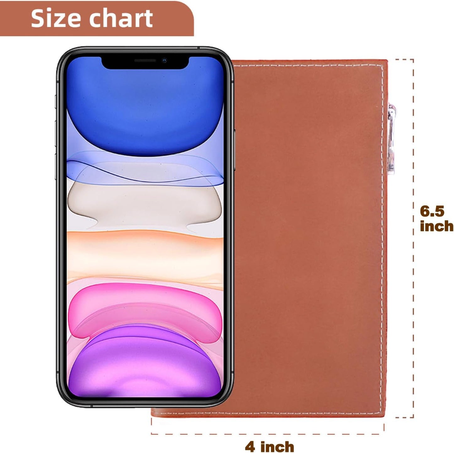 Slim Passport Holder for Man & Women, Compact Leather Passport Wallet with Card Holders SIM Slots and Zippered Pocket, for Secure Traveling and Documentation Organizer (Brown)
