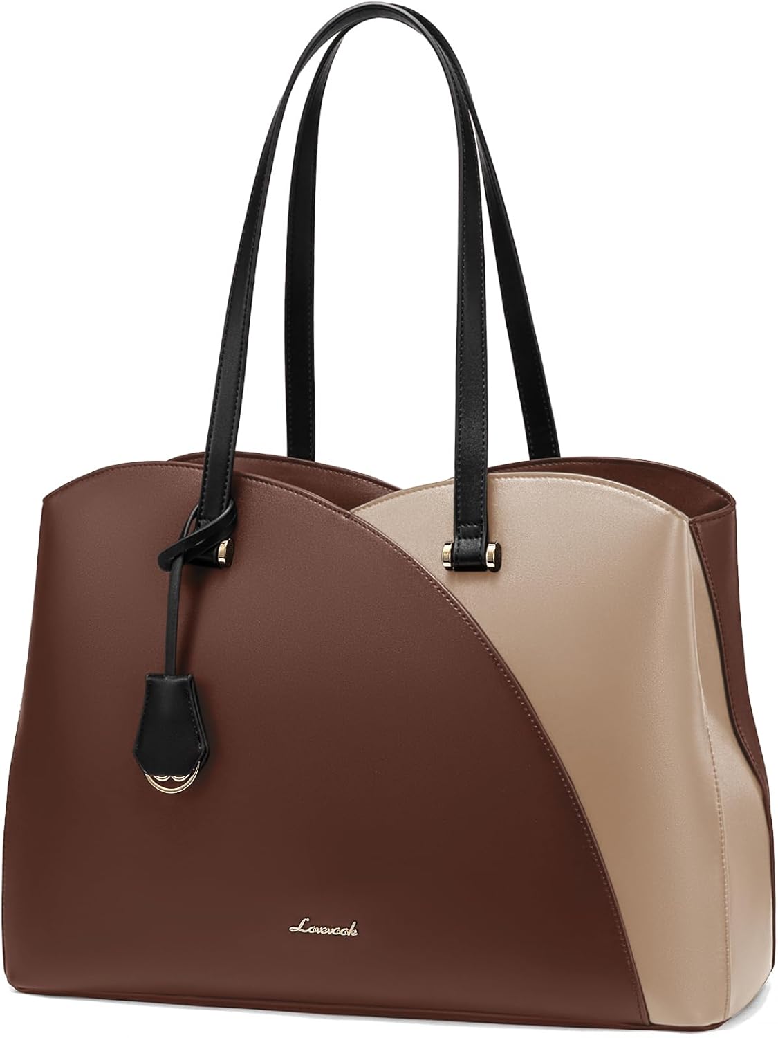 LOVEVOOK 17 Inch Laptop Tote Bag for Women, Work Bags Laptop Bag Teacher Tote Bag, Leather Computer