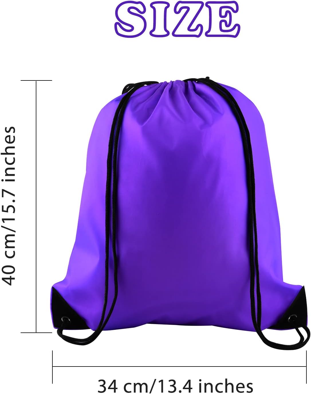 KUUQA 100Pcs Purple Drawstring Backpack Bag Bulk Drawstring Bags String Bags Storage Bags Gym Backpack for Sport Gym Traveling