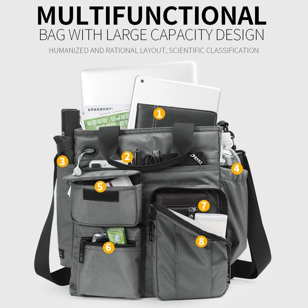 Mens Messenger Bag Laptop Shoulder Bag Computer Work Office Bag Waterproof Briefcases for Travel Work