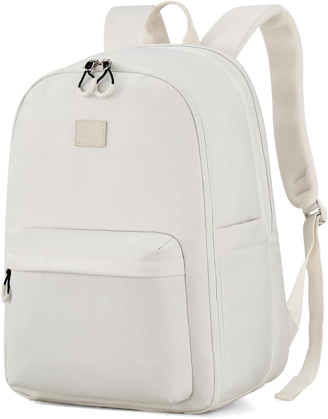 Hanke Expandable Travel Backpack for Women Men, 30L Carry On Backpack Flight Approved, Water Resistant Personal Item Travel Bag Fits 15.6 Inch, Dry & Wet Pocket Weekender Daypack, Off-White