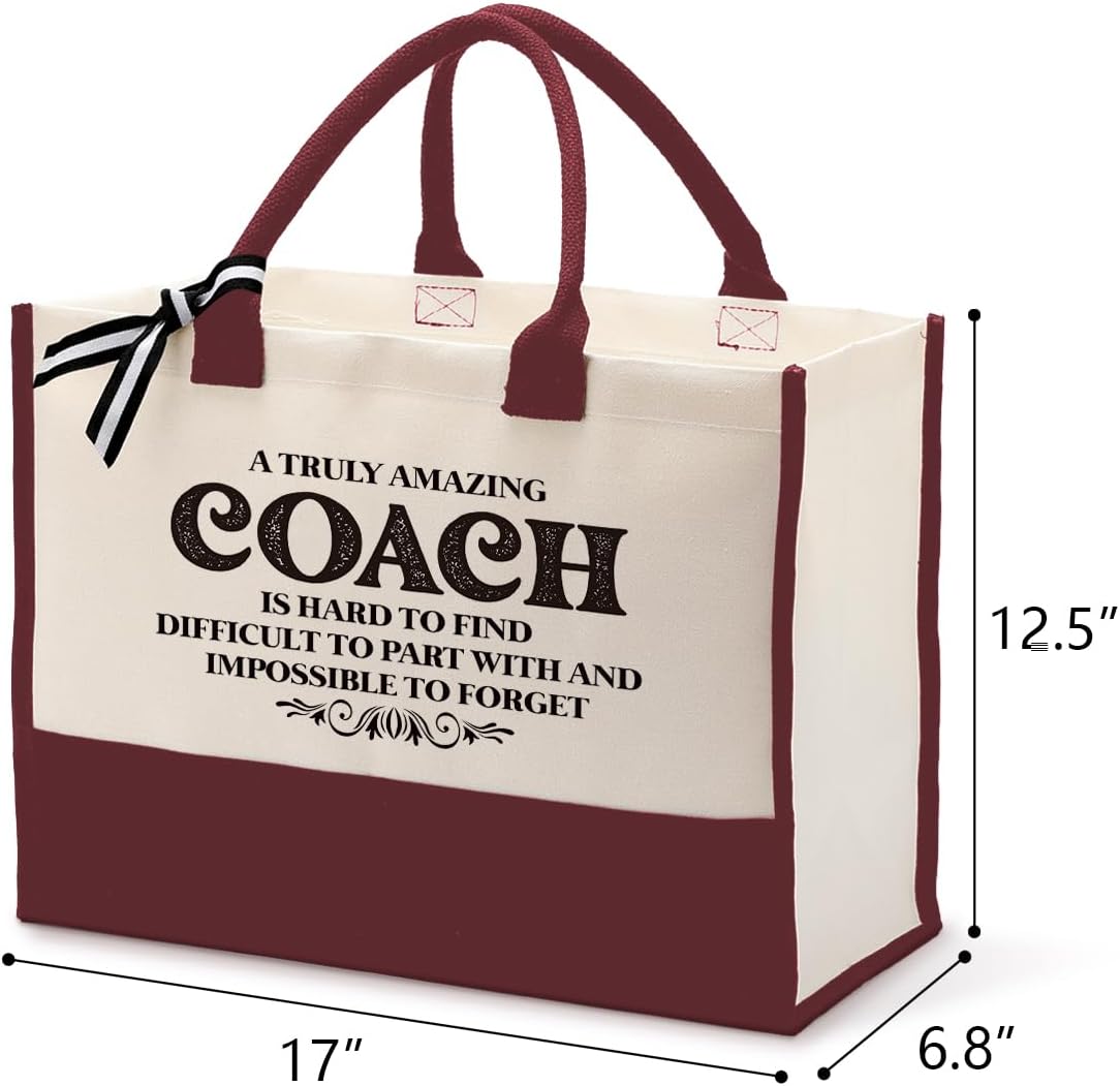 Cotton Canvas Tote Bag for Women, Canvas Tote Bag for Gifting, Tote Bag Gift for Coach, Farewell Gift for Coach, Beach Canvas Tote, Coach Thank You Gift, A Truly Amazing Coach is Hard To Find A1