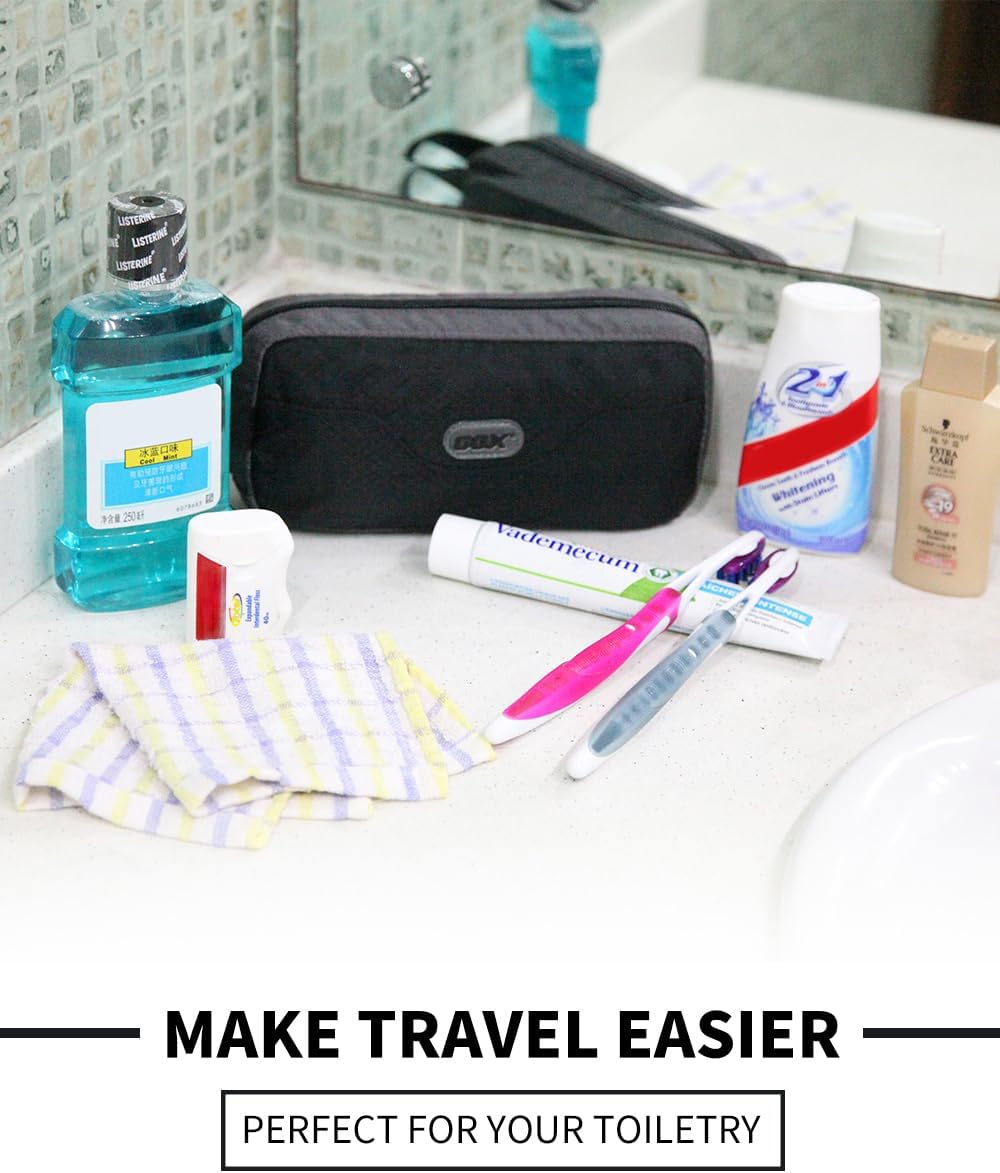 GOX Travel Toiletry Bag Dopp Kit Case for Men Multifunction Packing Organizer Pouch(Black)