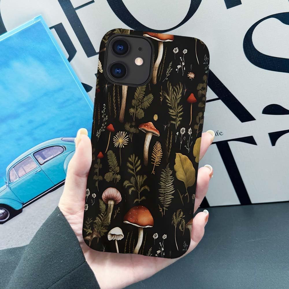 SEized Case Compatible with for iPhone 11,Vintage Mushroom Snail Daisy Leaf Phone Case for Girl Women Boy Men,Durable Protection Case for iPhone 11