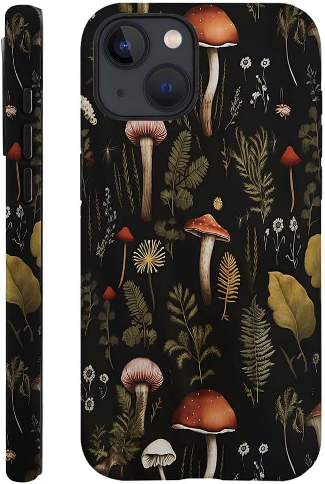 SEized Case Compatible with for iPhone 15 Plus,Vintage Mushroom Snail Daisy Leaf Phone Case for Girl Women Boy Men,Durable Protection Case for iPhone 15 Plus