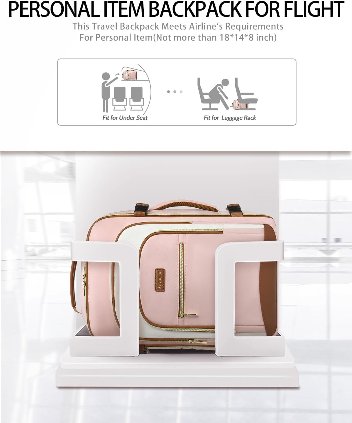 40L Travel Backpack for Women, Carry On Bag Flight Approved, Waterproof Backpack with 3 Packing Cubes, Weekender Personal Item Bag for Airplane Travel Essentials, TSA Approved