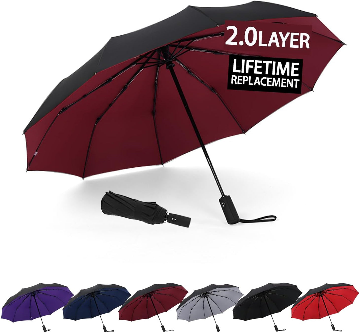 Windproof Travel Umbrella - Automatic, Compact, Windproof