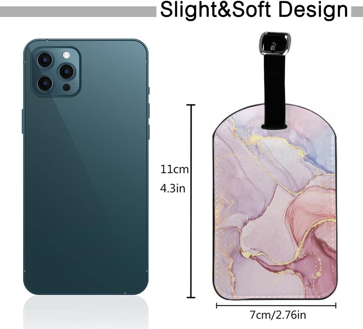 Graffiti Art Graphic Leather Luggage Bag Case Tags Abstract Colorful Mixing Acrylic Paints Baggage Suitcase Labels Name Tags Travel Accessories for Adult Women Men, 1 Pack