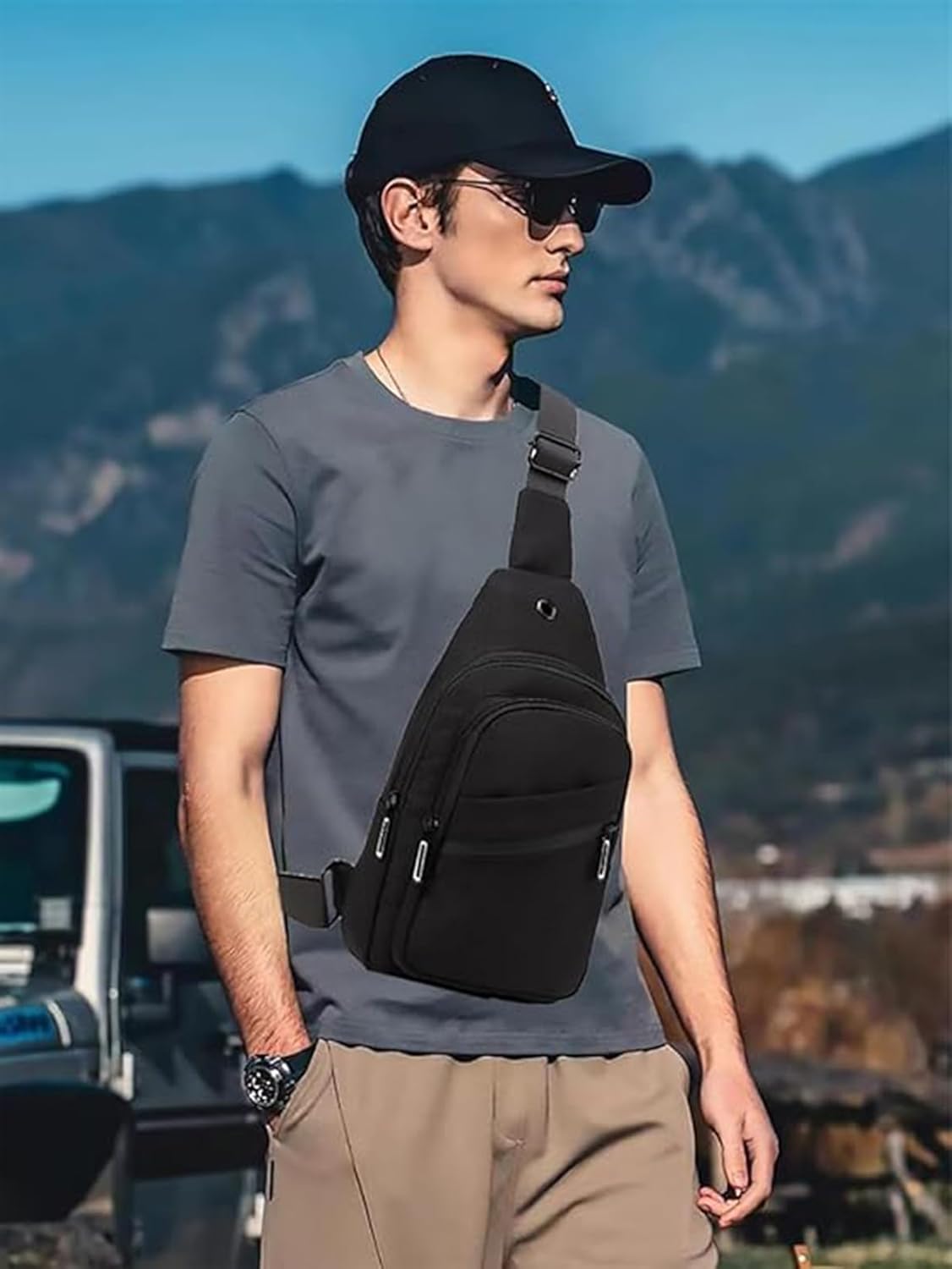 EVANCARY Small Sling Bag for Women Men, Sling Backpack Chest Daypack Crossbody Bag for Travel Outdoor Hiking