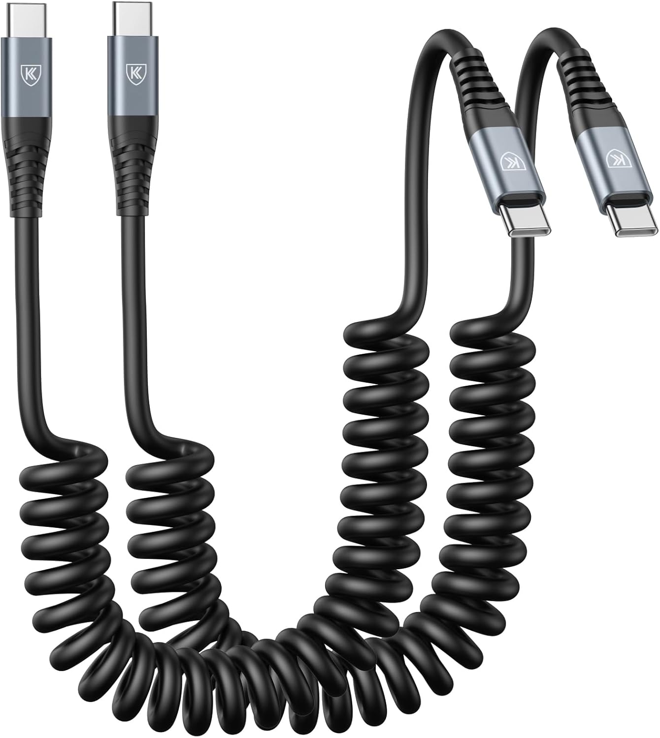 2Pack Coiled USB C to USB C Charger Cable for Car, Type C Fast Charging USBC Charger Cord Compatible with 17/1615/15 Plus/15 Pro/15 Pro Max/Samsung Galaxy S23