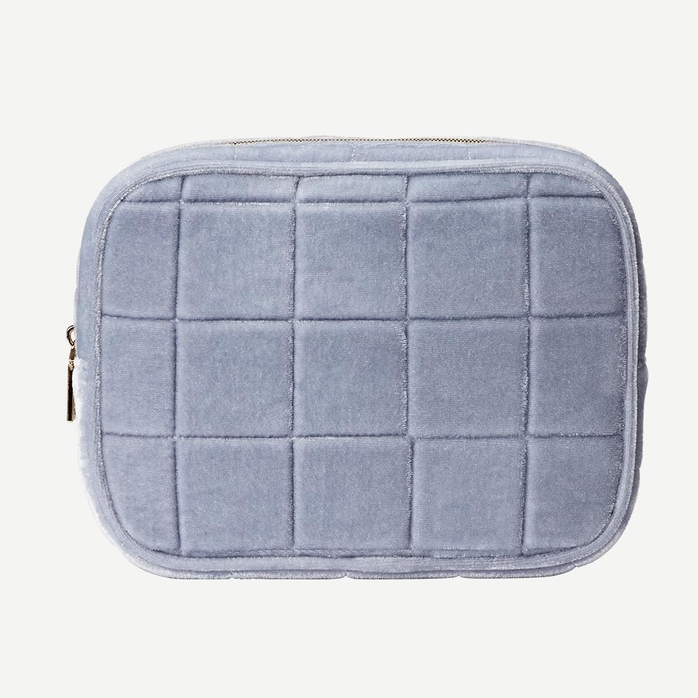 Conair Women's Double Zip Toiletry Travel Bag-Makeup Organizer-Gifts for her, Frosty Blue, 1 Count (Pack of 1)