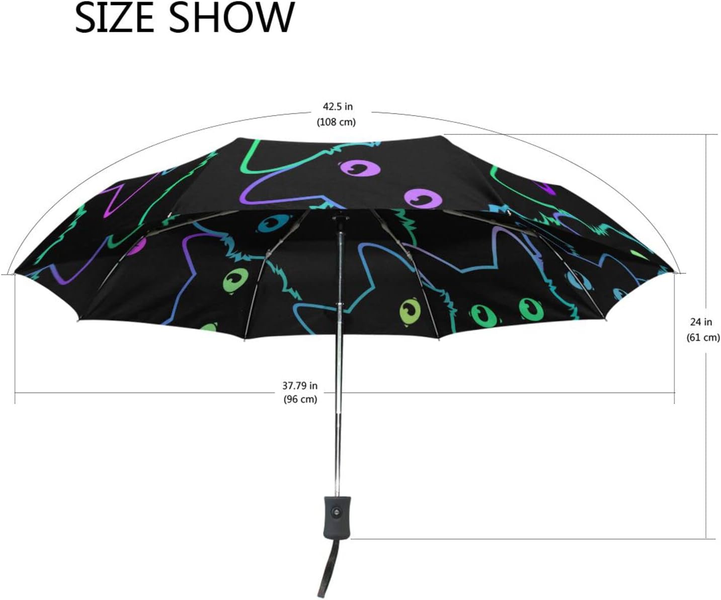 Automatic Umbrella One Touch Auto Open and Close Button Compact Travel Umbrella for Women Men Kid