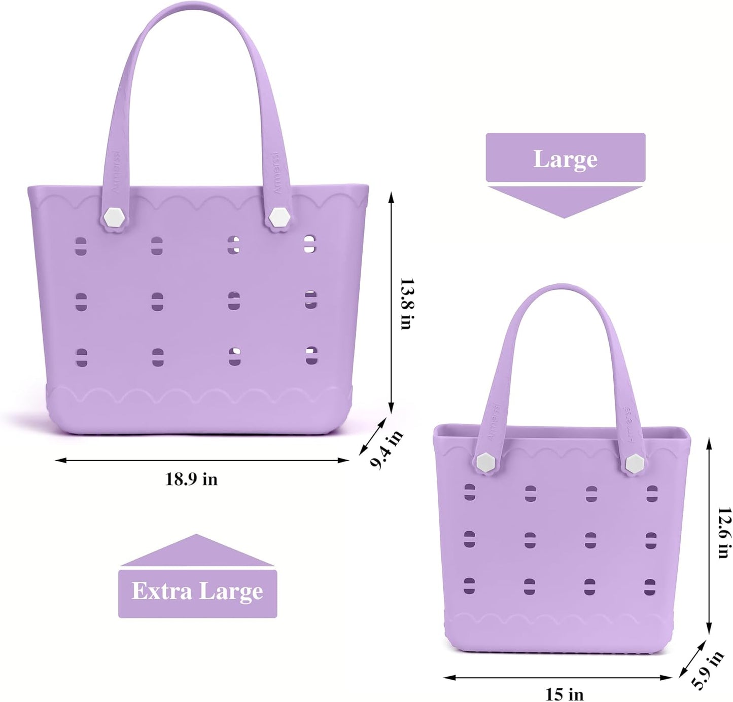 Rubber Beach Bag Waterproof Durable Tote Bag for Beach Sports Pool Modern Rubber Tote