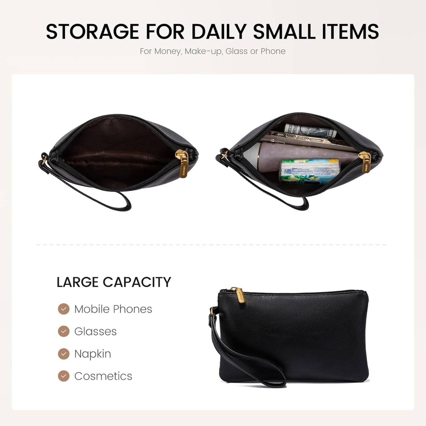 LOVEVOOK Laptop Tote Bag for Women, 15.6 Inch Work Bags, Vintage Leather Tote Bag, Waterproof Computer Bags with Clutch Purse, Large Capacity Messenger Bag for Teacher College Business Office