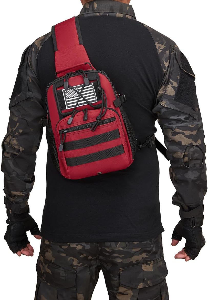 ATBP Small Tactical Holster Sling Backpack Accessories Shoulder Pouch Water Bottle & Radio Holder Crossbody Bag for Men