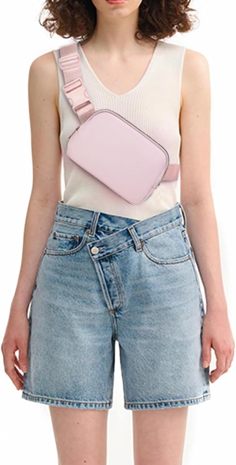 Belt Bag for Women, Cross Body Fanny Pack Fashion Waist Packs Everywhere Belt Bag with Adjustable Strap Gifts for Teen Girls Women Men (Pink)