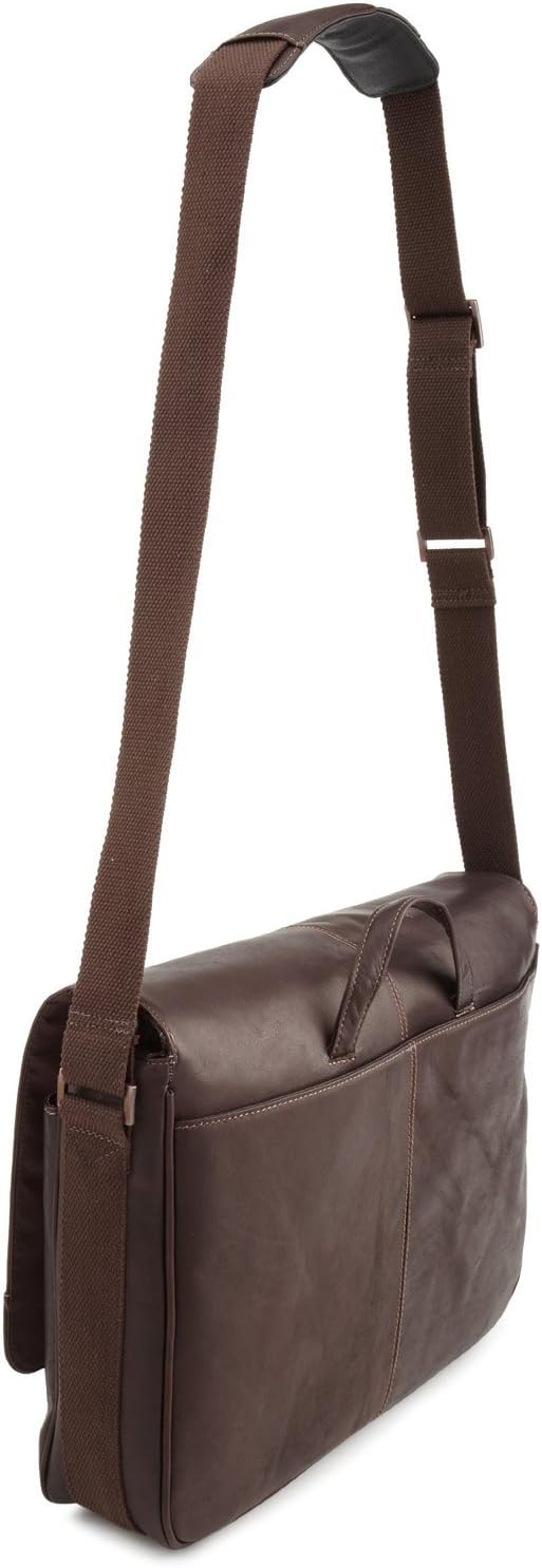 Kenneth Cole REACTION Risky Business Messenger Full-Grain Colombian Leather Crossbody Laptop Case & Tablet Day Bag