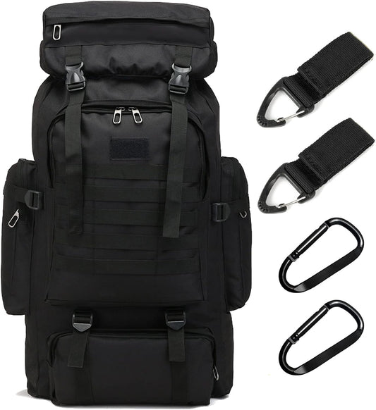 70L Hiking Backpack for Men, Waterproof Lightweight Camping Backpack, Military Rucksack with Molle, 3-Day Assault Pack for Travel, Climbing, Outdoor Sports(Black)