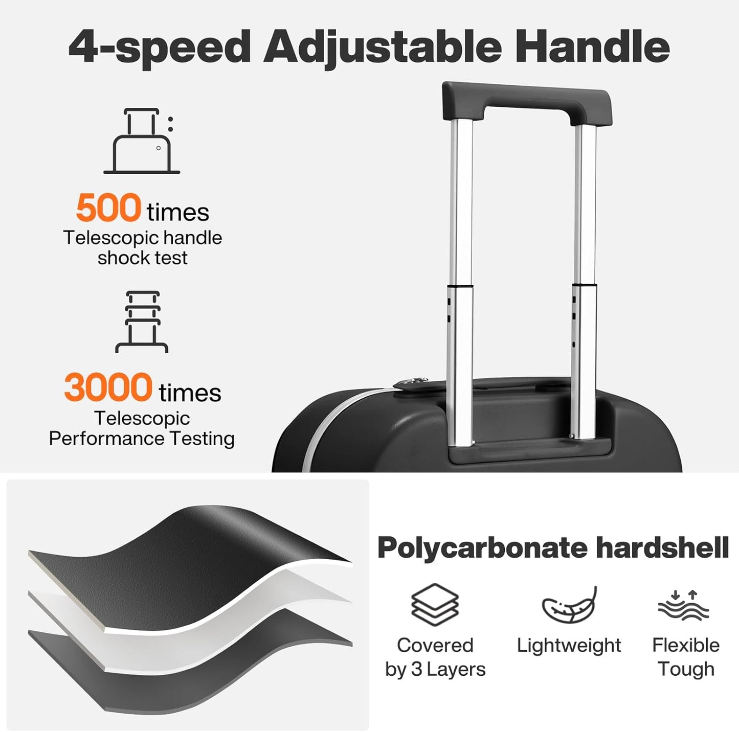 mixi 26 Inch Large Checked Luggage PC Hard Shell Suitcase Top Opening Aluminum Frame Travel