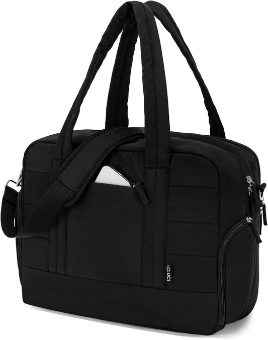 CLUCI Weekender Travel Bag for Women Puffer Tote Bag Carry On Duffle Overnight Bags with Shoe Compartment