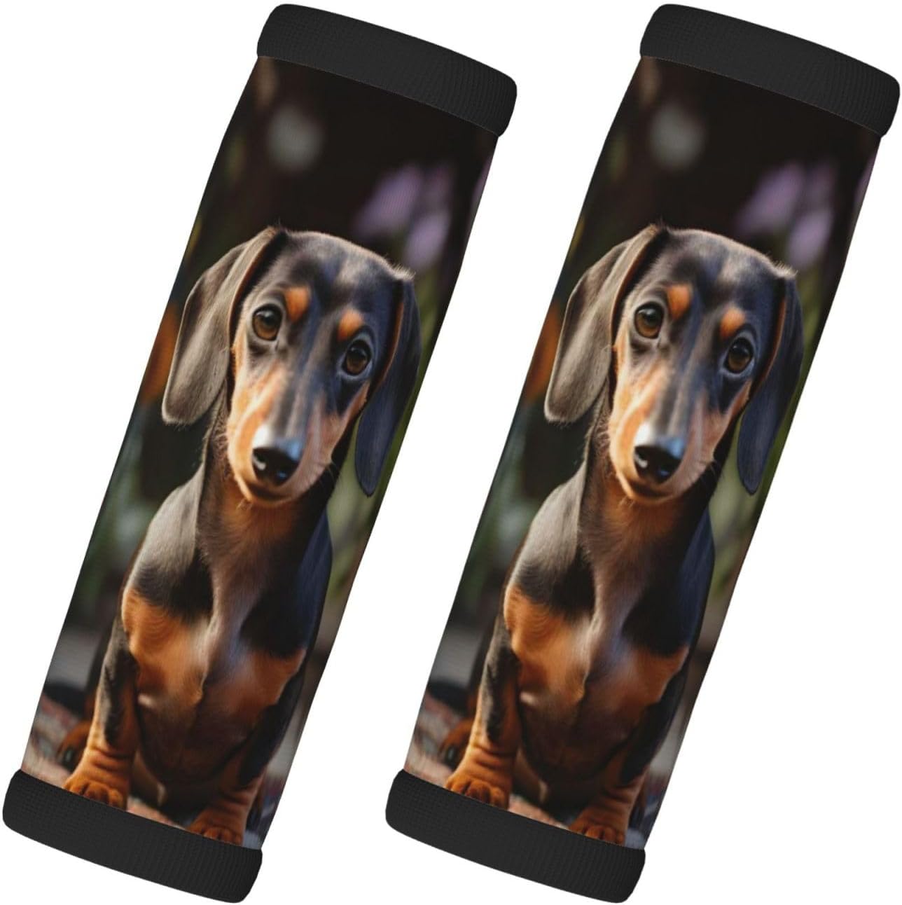 Luggage Handle Wraps Cute Dachshund Dog Luggage Identifiers Soft Neoprene Luggage Handle Wraps For Suitcase Trolley Handle Grip Cover 2 Pack Luggage Tags