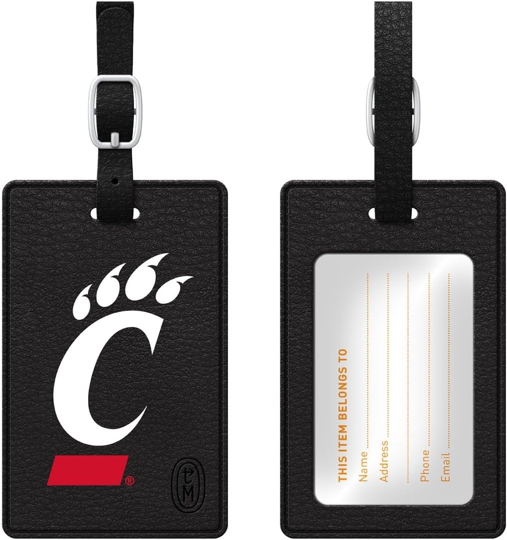OTM Essentials Daemen University Faux Leather Luggage Tag, Durable Travel Accessories with Adjustable Strap and ID Card, Classic