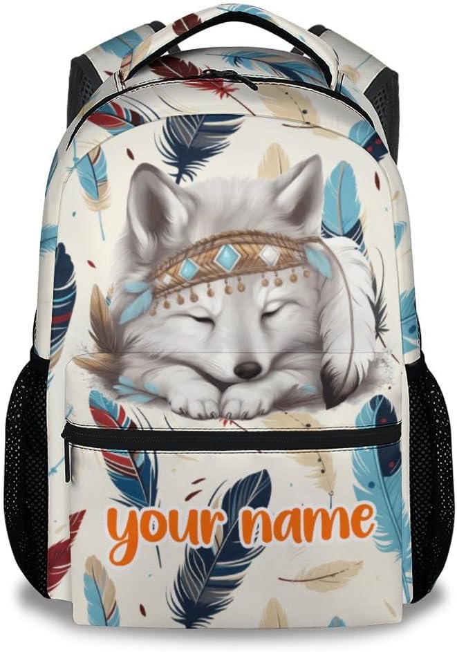 UNIKITTY Custom Kids Backpack - School Backpack for Girls Boys, Cute Wolf Backpacks with Adjustable