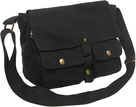 School Vintage Canvas Messenger Bag for Men Crossbody Shoulder Bag Satchel