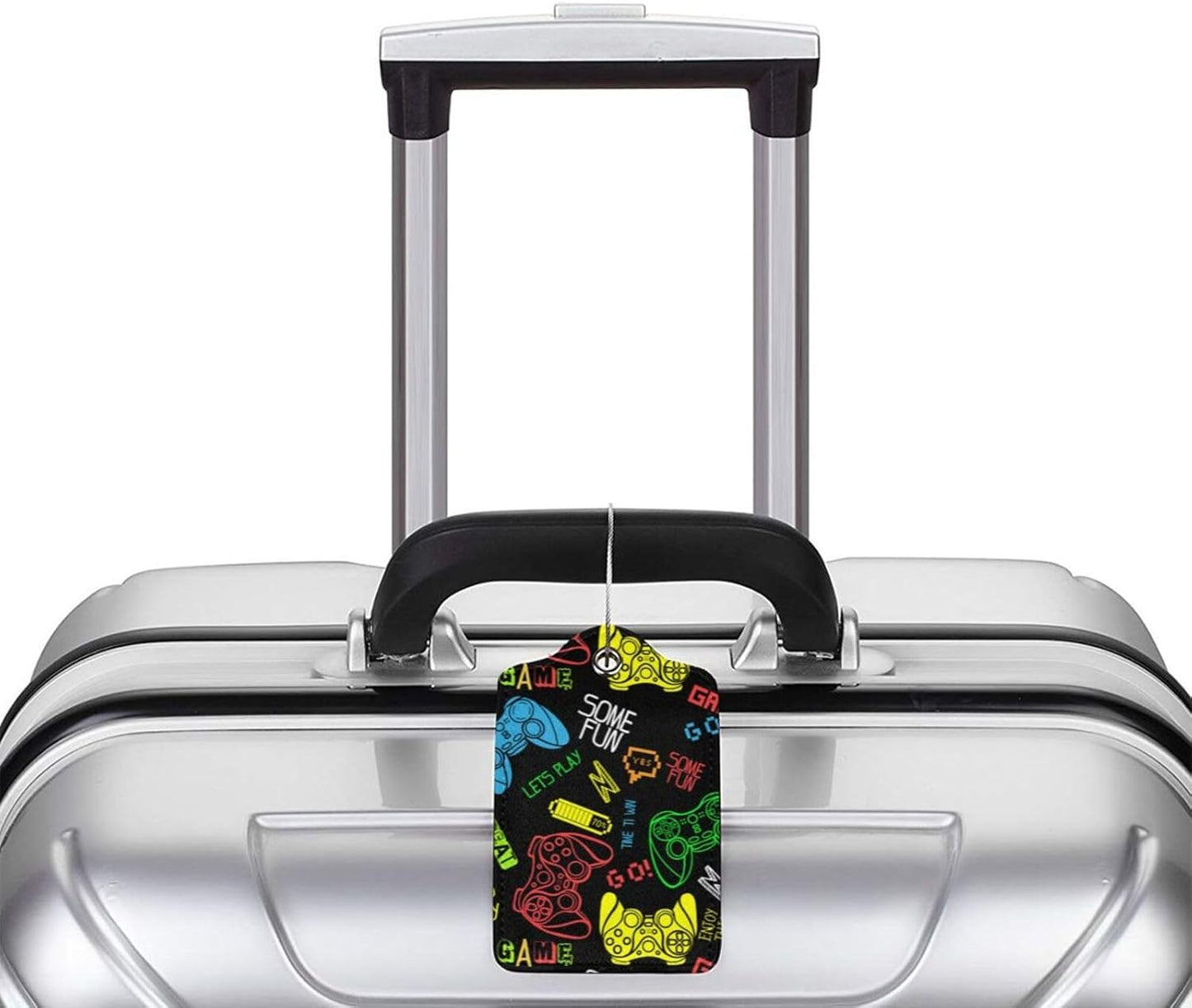 2 Pcs Gamepad Luggage Tags for Suitcase, Funny Game Gamer Gifts for Players Fan, Travel Birthday Gift for Boy Girl Kids Men Women