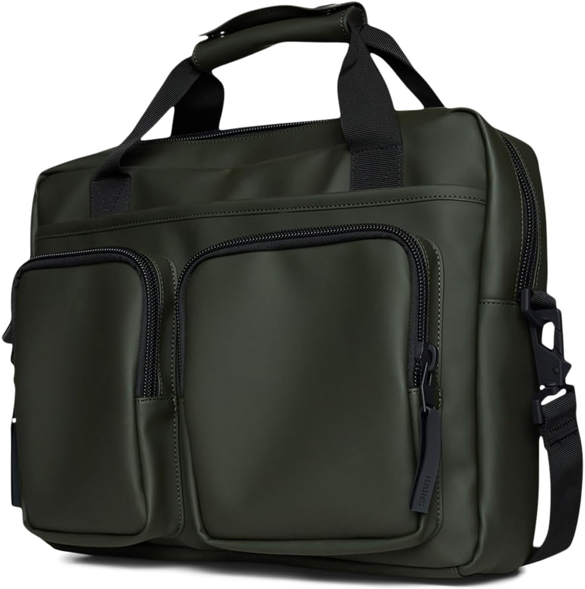 RAINS Texel Tech Bag - Green Waterproof Water Resistant Water Repellent Laptop Bag Unisex Commuter Travel Case 15" Computer Sleeve Tech Organizer - 2 Year Warranty