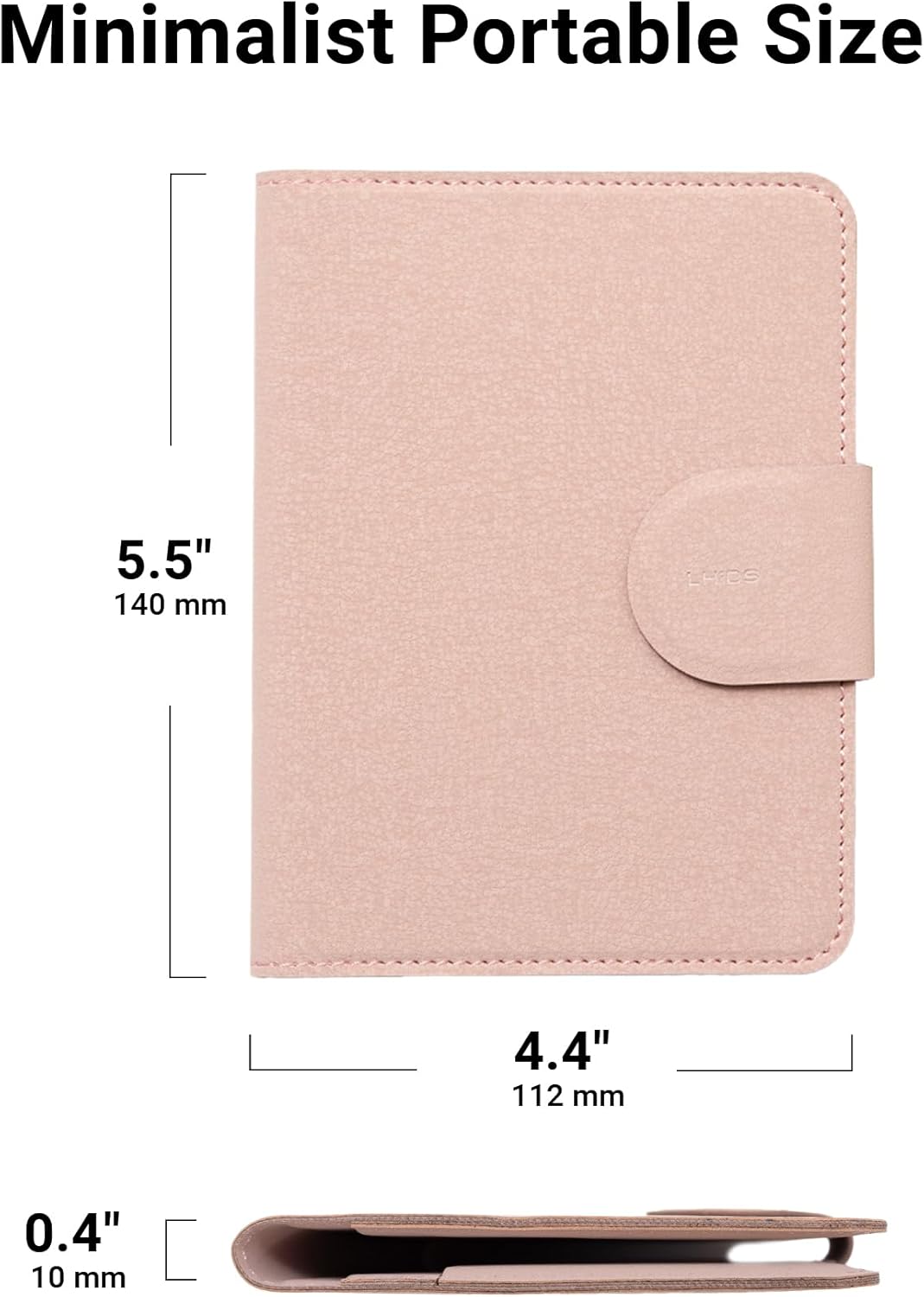 LHiDS Leatherette Passport Holder with RFID Protection, Premium PU Leather, Snap Button Closure, Travel Passport Wallet Cover for Passport, Boarding Passes, Business Cards, Cash (Rose Pink)
