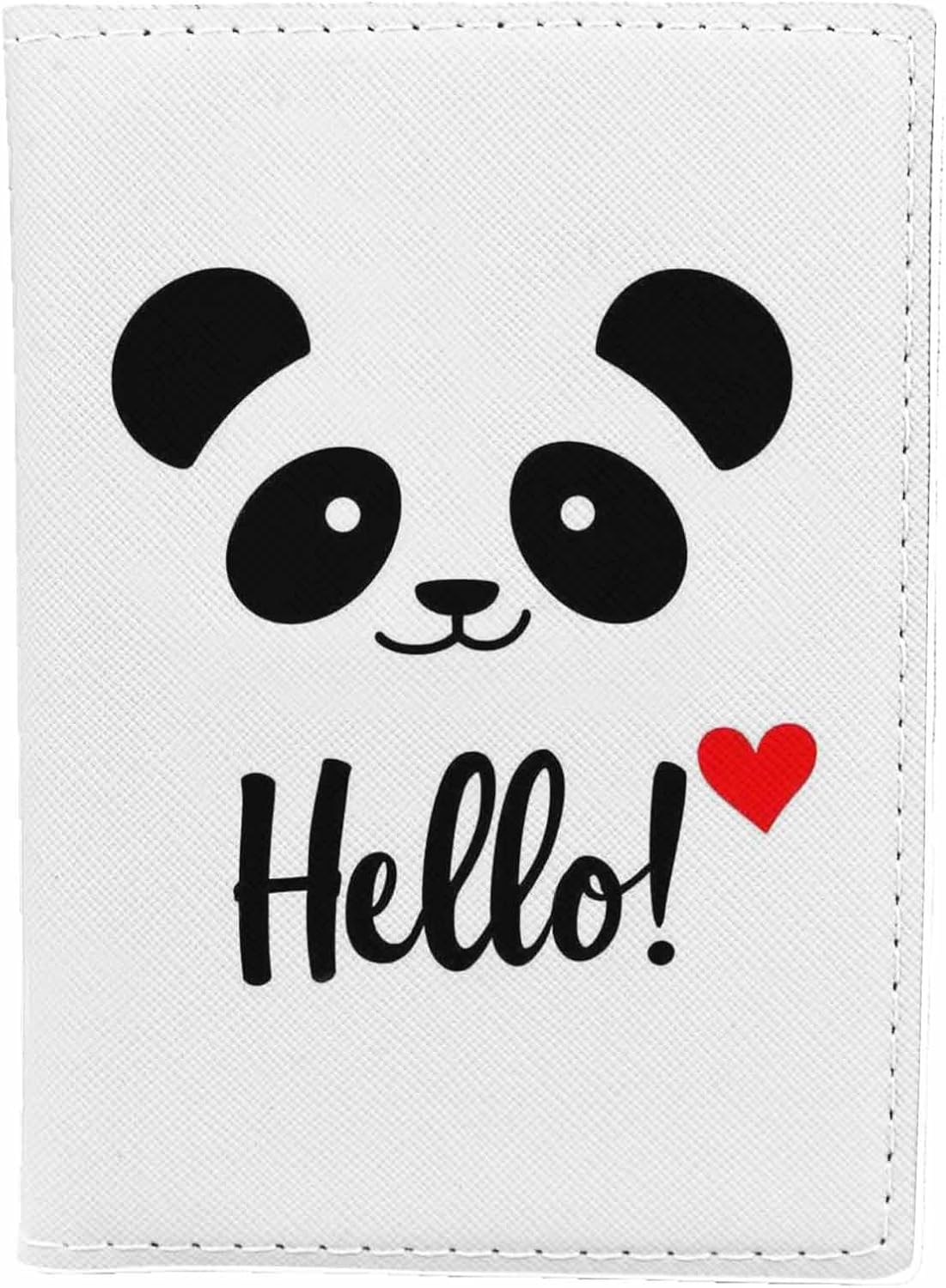 Panda Passport Holder for Travel Smiling Bear Hello Love Heart PU Leather Passport Cover Wallet Cute Passport Card Holder for Women and Men