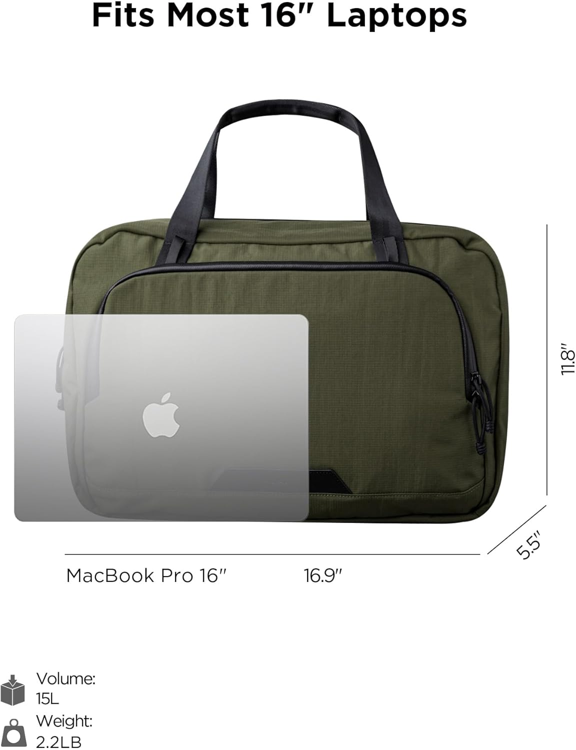 ALPAKA Bravo Brief - 16 Inch Laptop Briefcase, Business Shoulder Bag with Weatherproof, Messenger