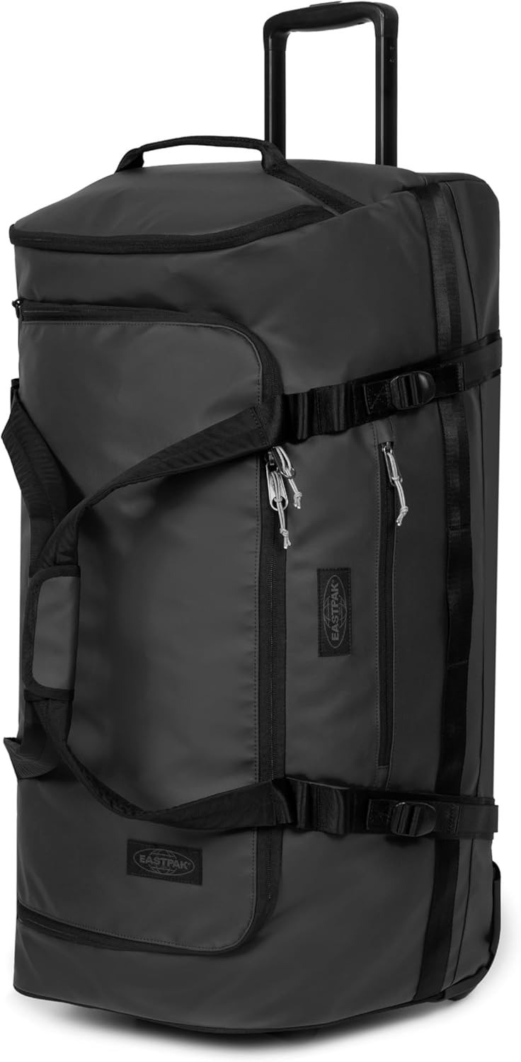 Eastpak Duffel Pack Wheel L – 90L Wheeled Duffel with Telescopic Handle, Convertible Backpack Straps, Weatherproof Finish & Gear Loops