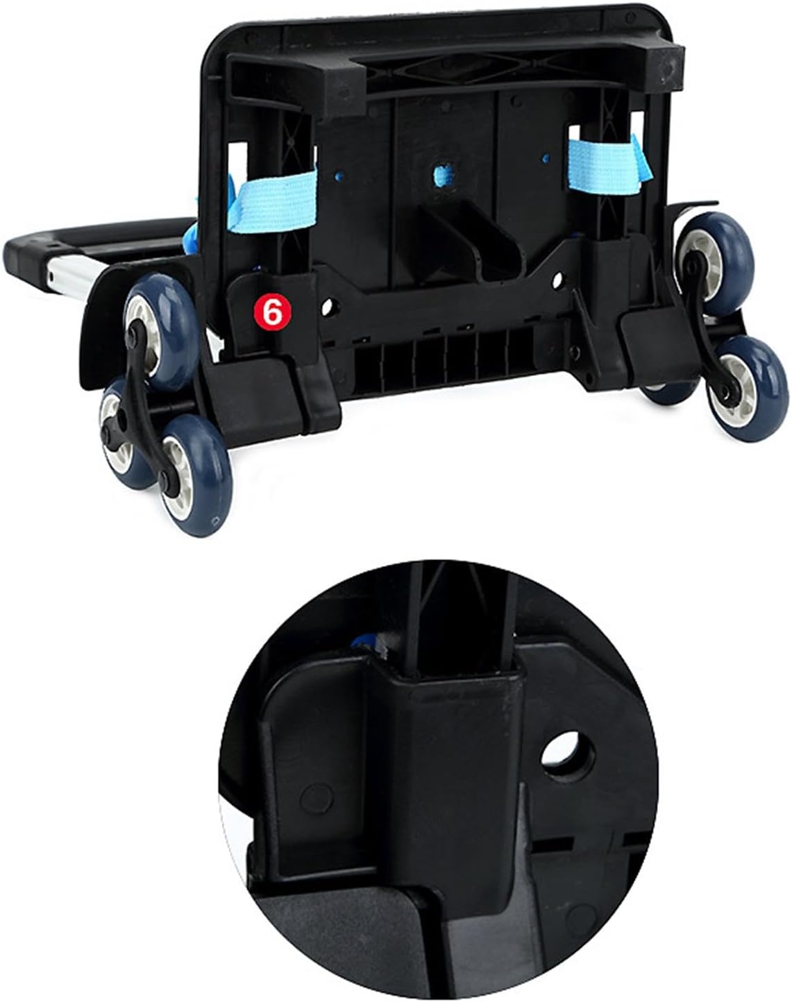 Generic Compact Rolling Luggage Cart for Easy Travel, 6 Wheels Blue, 40cm/65cm/90cm