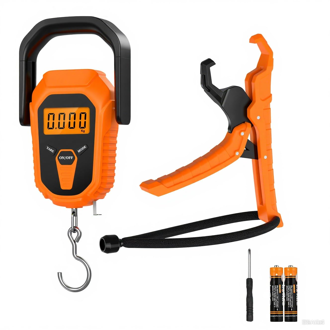 Fish Scale with Lip Gripper, Digital Fishing Weight Scale with Hook & Clamp, 110lb/50kg Fishing